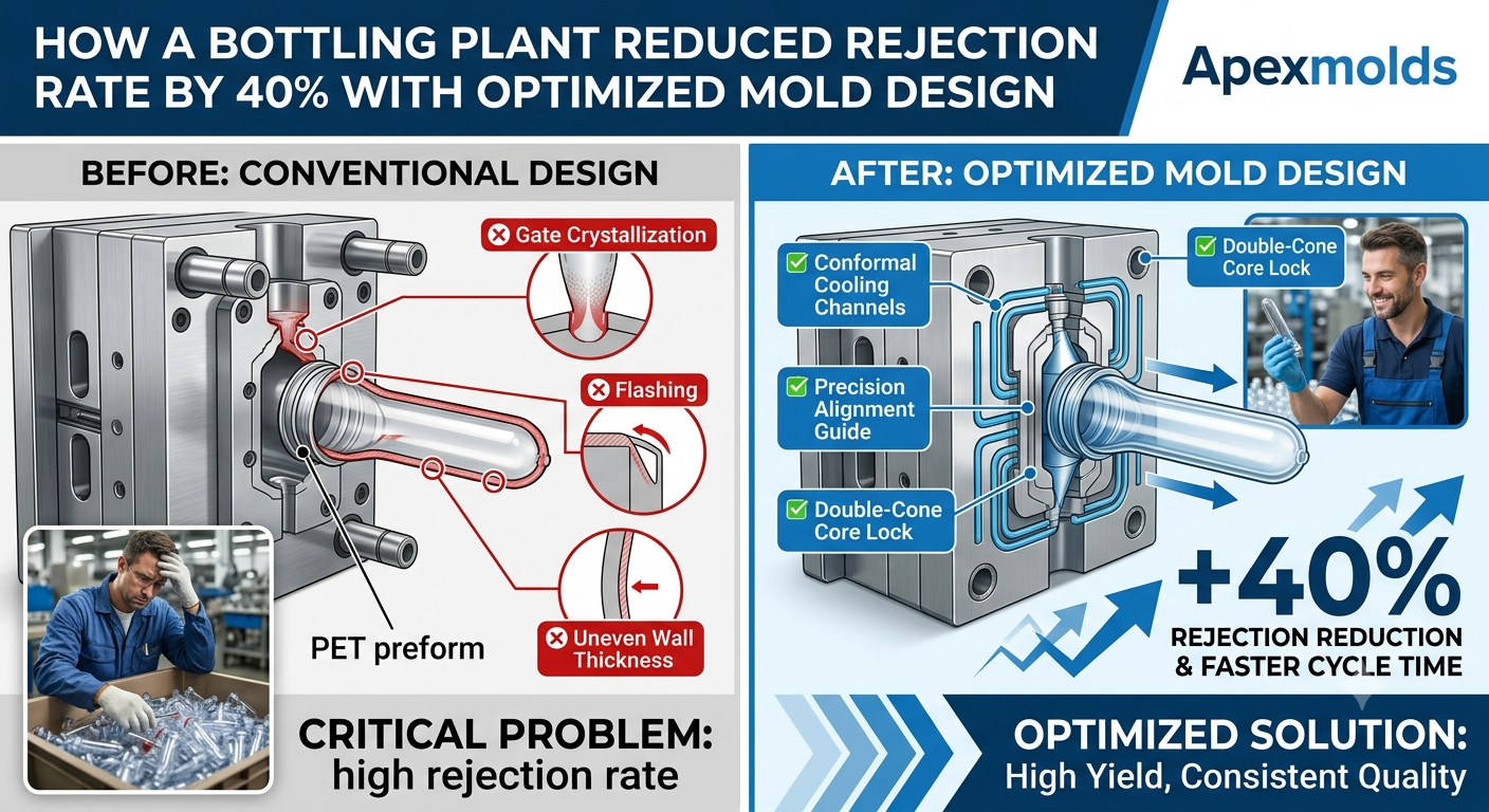 Case Study: How a Bottling Plant Reduced Rejection Rate by 40% with Optimized Mold Design