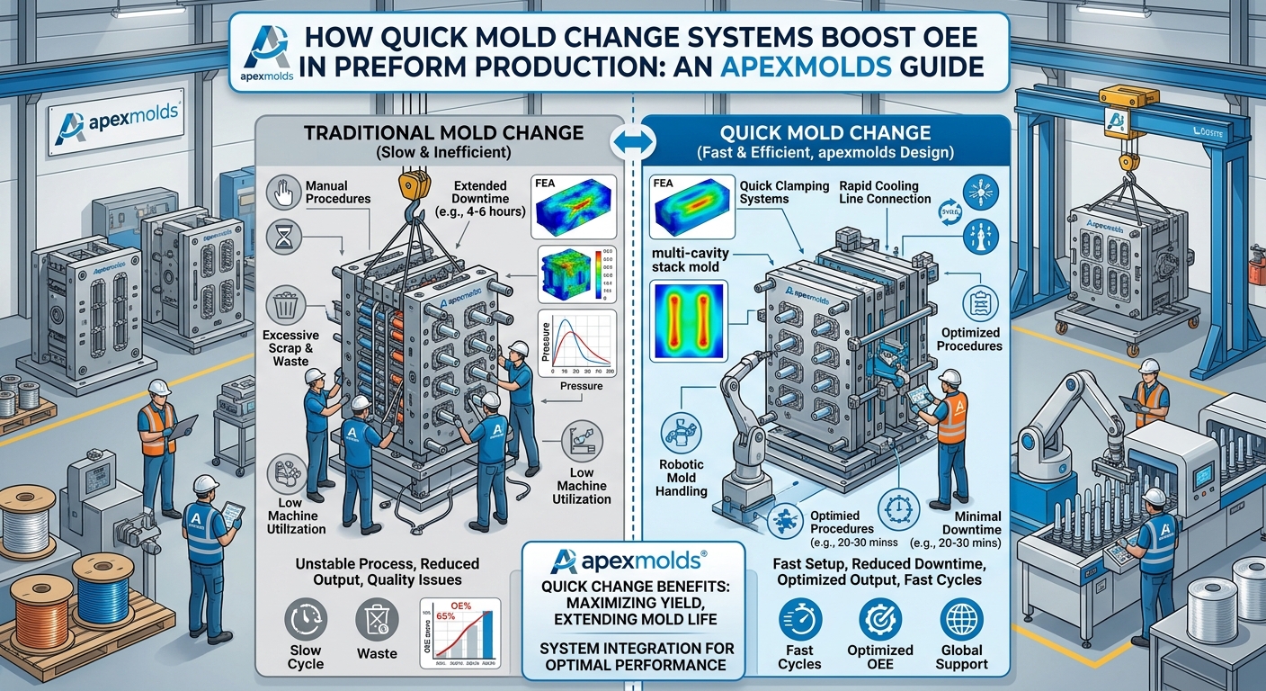 How Quick Mold Change Systems Boost OEE in Preform Production