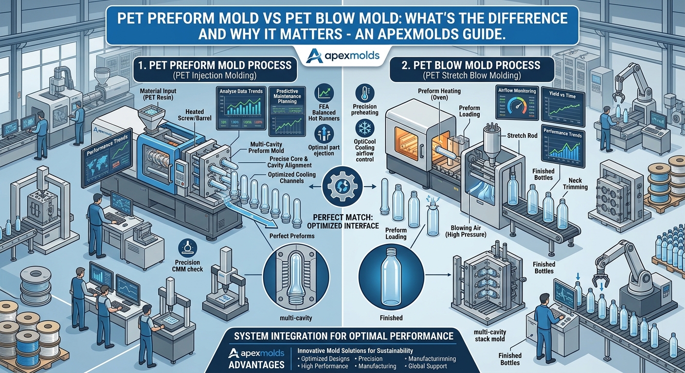 PET Preform Mold vs PET Blow Mold: What’s the Difference and Why It Matters