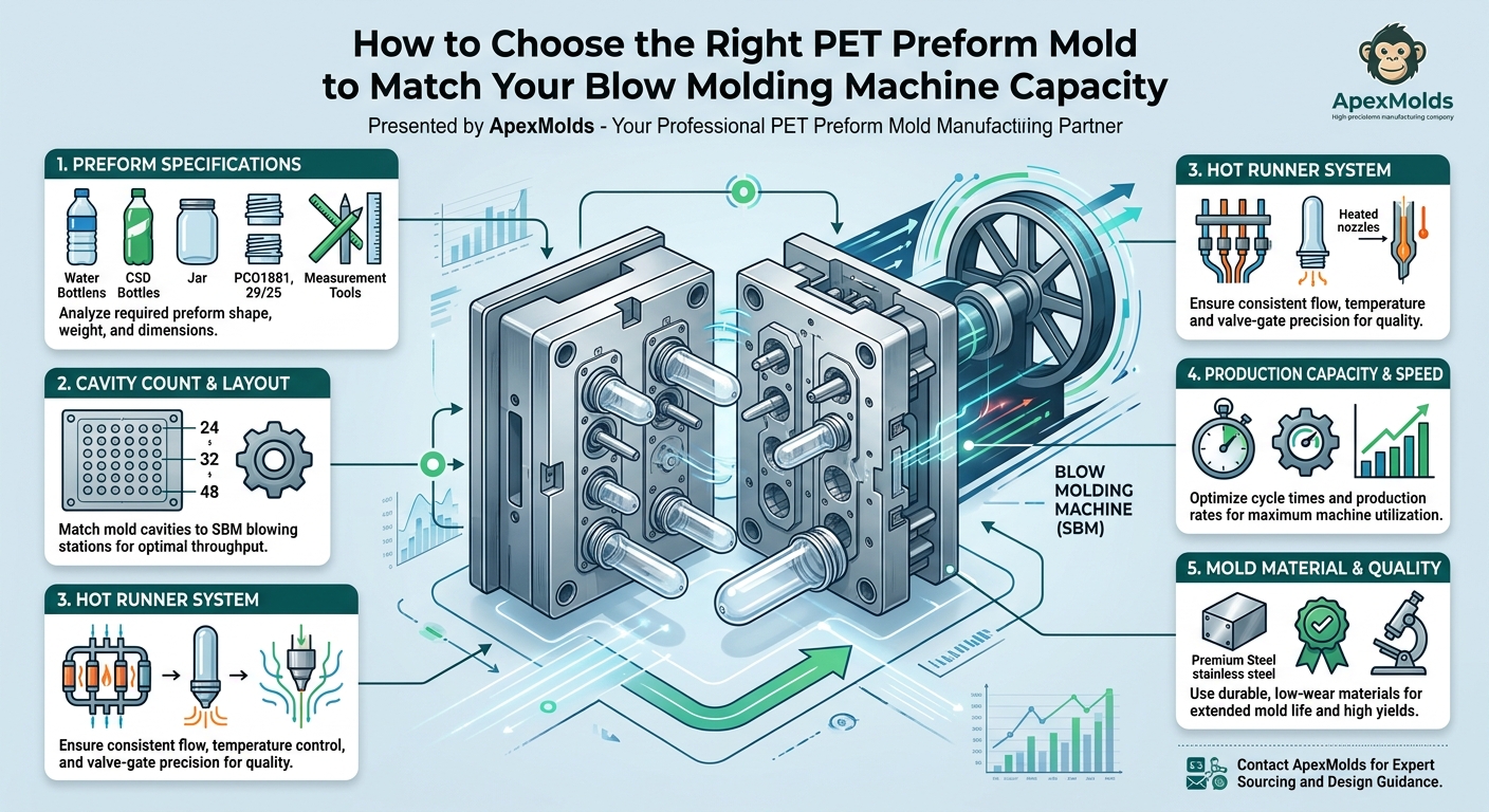 How to Choose the Right PET Preform Mold to Match Your Blow Molding Machine Capacity